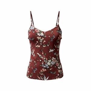 LOFT Outlet Women’s Small S Burgundy Floral Sleeveless V Neck Tank Top